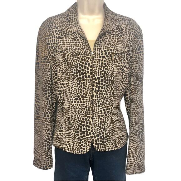 Allison Taylor Jackets & Blazers - Allison Taylor Animal Print Silk Jacket